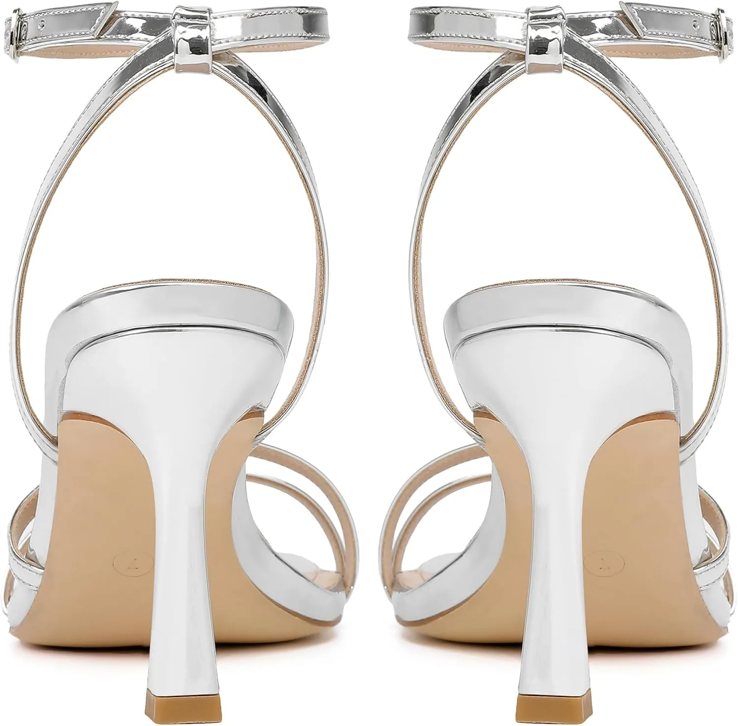 Mostrin Womens Sandals Strappy Heels for Women Ankle Strap Lace Up Heels Square Open Toe Heels Tie Up Stiletto High Heeled Sandals for Prom, Party, Daily Wear