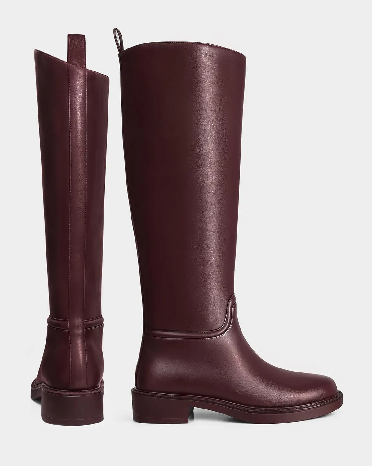 MUCCCUTE Knee High Boots for Women Chunky Low Block Heel Tall Boots Round Toe Comfort Long Fall Boots Pull On