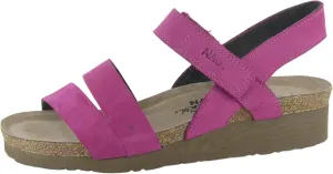 NAOT Kayla Women's Sandals – 3-Strap Support with Backstrap, Cork-Latex Footbed, Arch Support – Comfortable for All-Day Walking Pink Plum Nubuck 8-8.5 N-M US