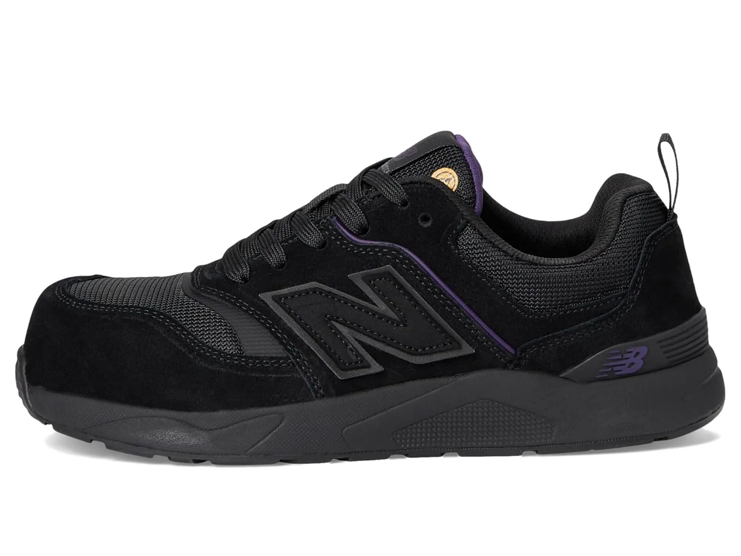 New Balance Women's Elite Lite Static Dissipative Medium Composite Toe, Industrial Work Shoe Lightweight & Slip Resistant, Black/Purple, 8.5