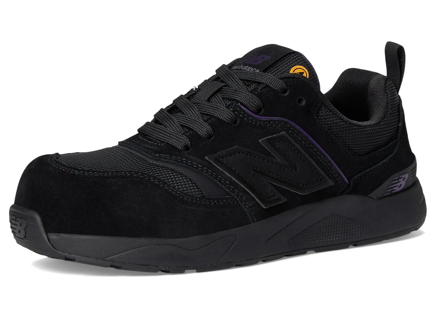 New Balance Women's Elite Lite Static Dissipative Medium Composite Toe, Industrial Work Shoe Lightweight & Slip Resistant, Black/Purple, 8.5