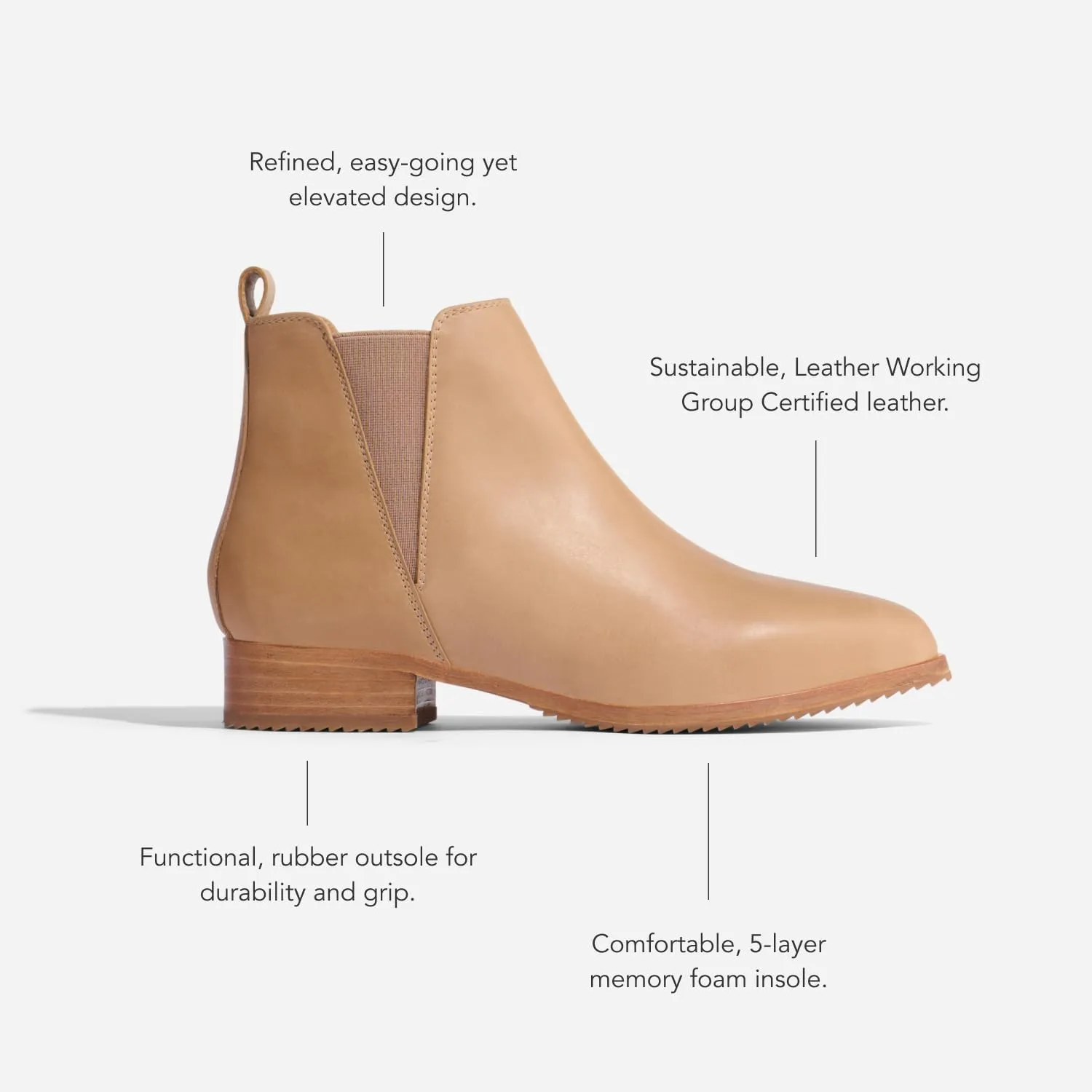 Nisolo Eva Everyday Chelsea Boots for Women, From Dressy Casual to Any Occasions, Water-Resistant & Breathable Leather Upper, Memory Foam Cushioned Insoles for Comfort, True to Size