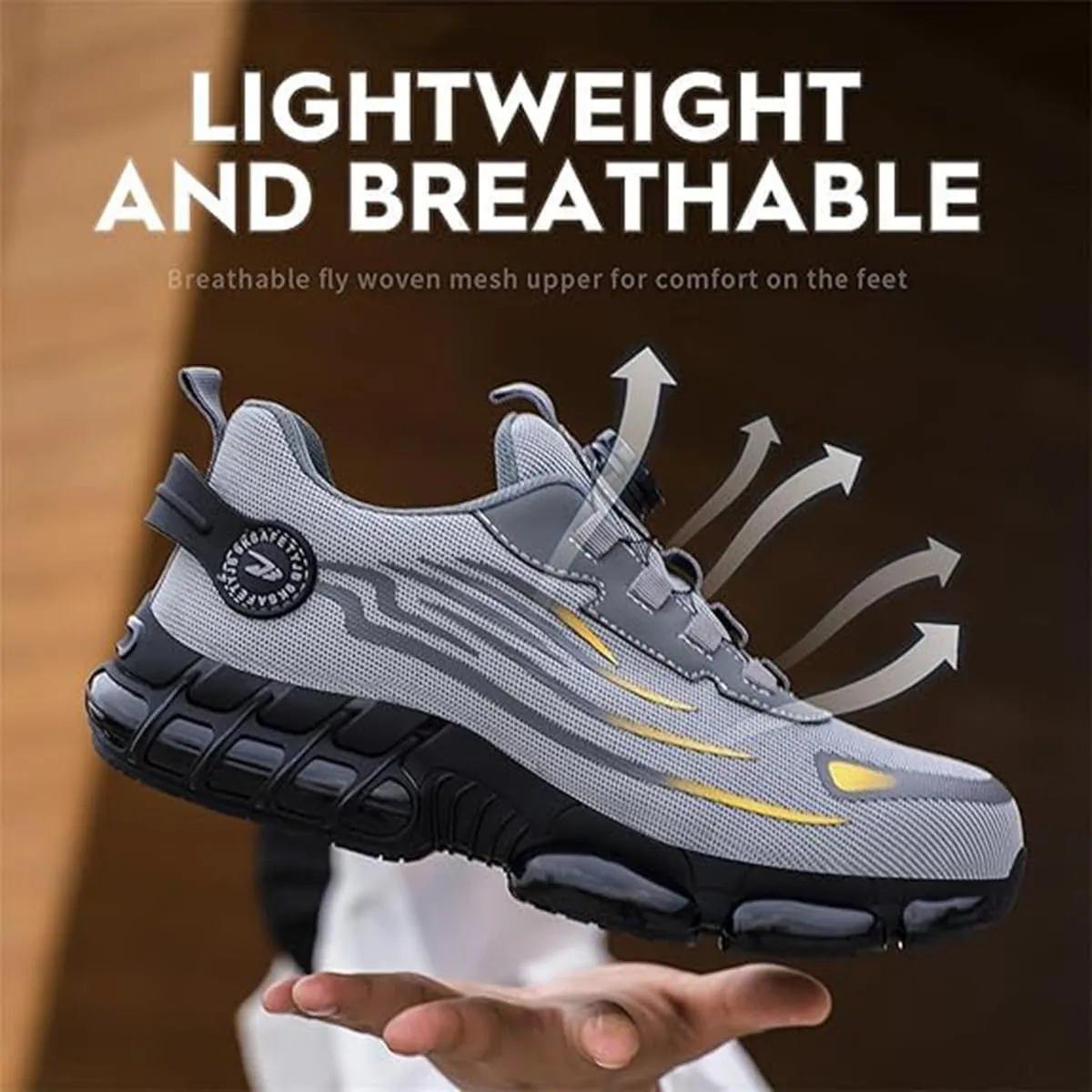 Noozier Safety Shoes Mens Steel Toe, Noozier Slip on Comfortable Lightweight Healthy & Non-Slip Work Wide, Safety Air Cushioned Sneakes for Women/Men