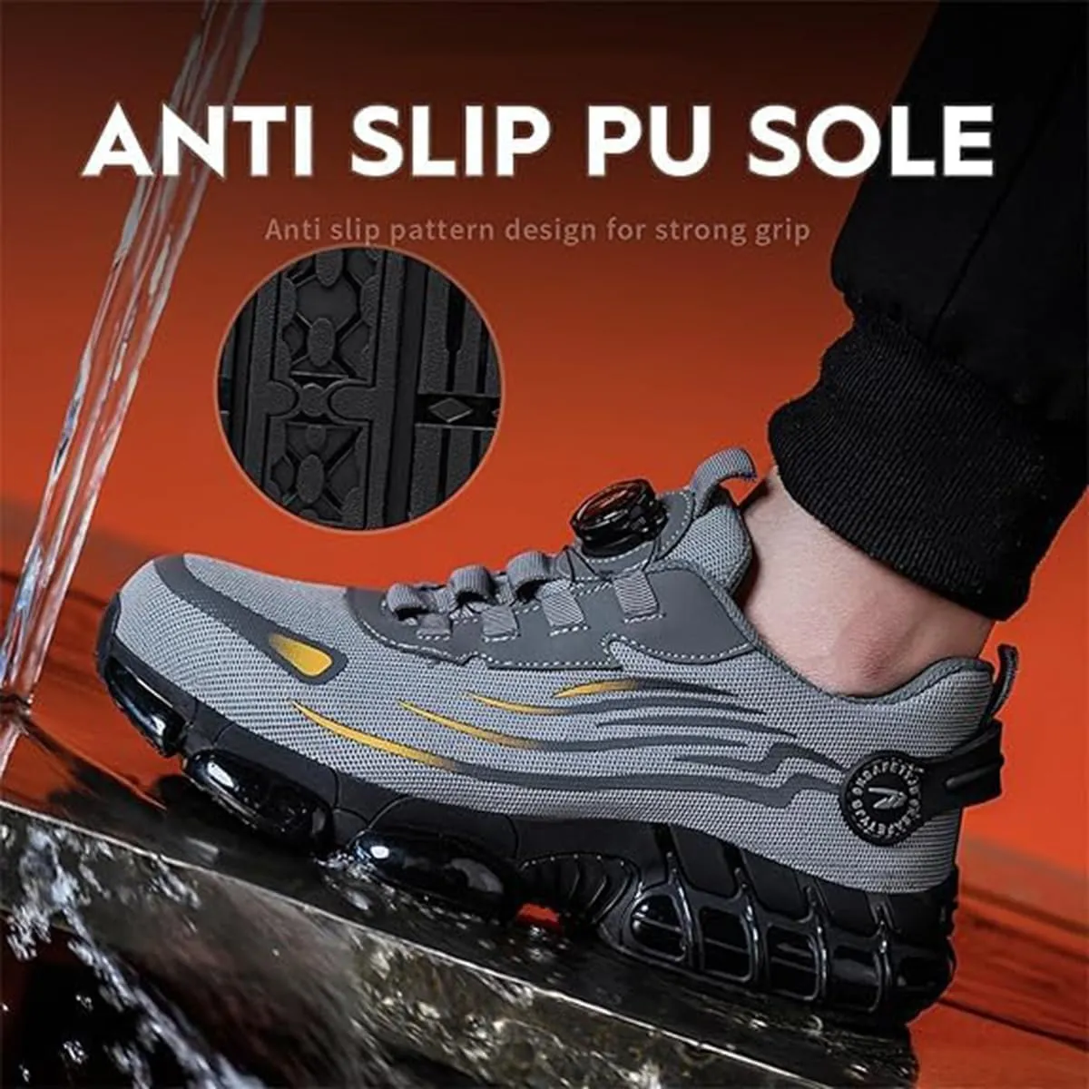 Noozier Safety Shoes Mens Steel Toe, Noozier Slip on Comfortable Lightweight Healthy & Non-Slip Work Wide, Safety Air Cushioned Sneakes for Women/Men