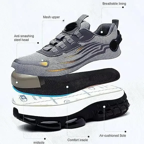 Noozier Safety Shoes, Noozier Safety Shoes Mens Steel Toe, Evontira Lightweight Comfortable Work Shoe