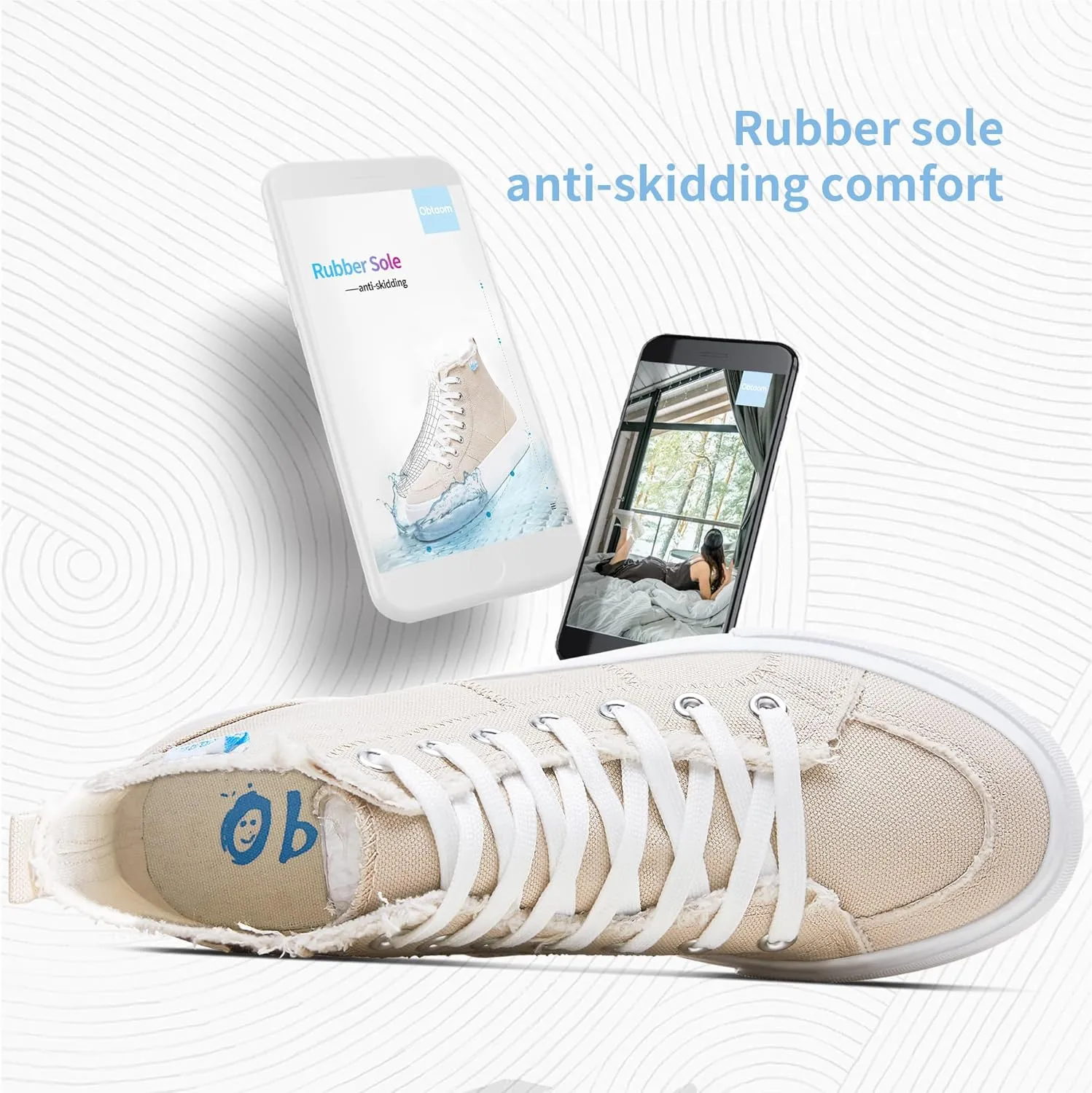 Obtaom High Top Platform Sneakers Women Mid Calf Play Canvas Shoes Washed Platform Skate Skateboard Shoe Casual Canvas Fashion Sneakers