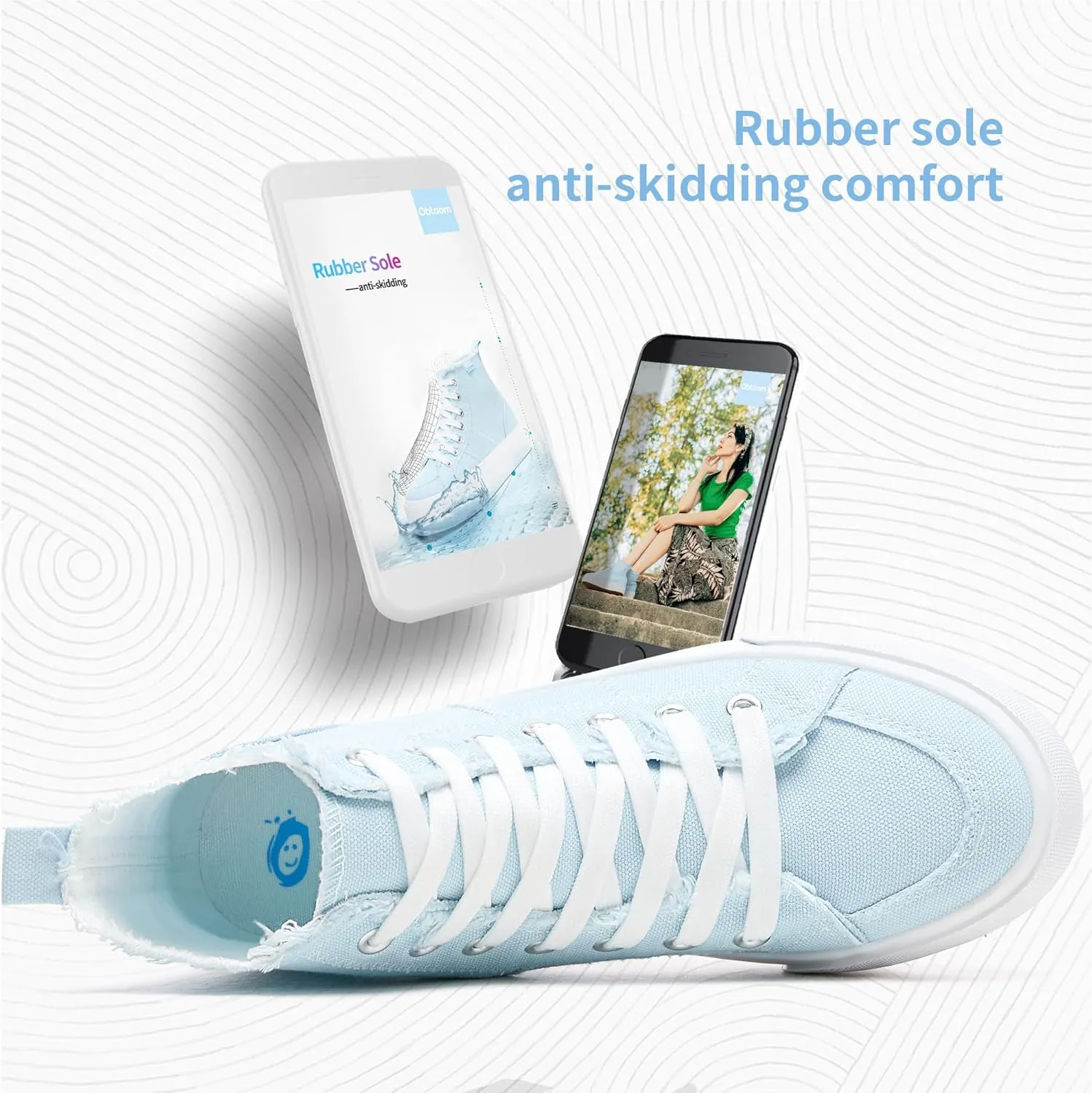 Obtaom High Top Platform Sneakers Women Mid Calf Play Canvas Shoes Washed Platform Skate Skateboard Shoe Casual Canvas Fashion Sneakers