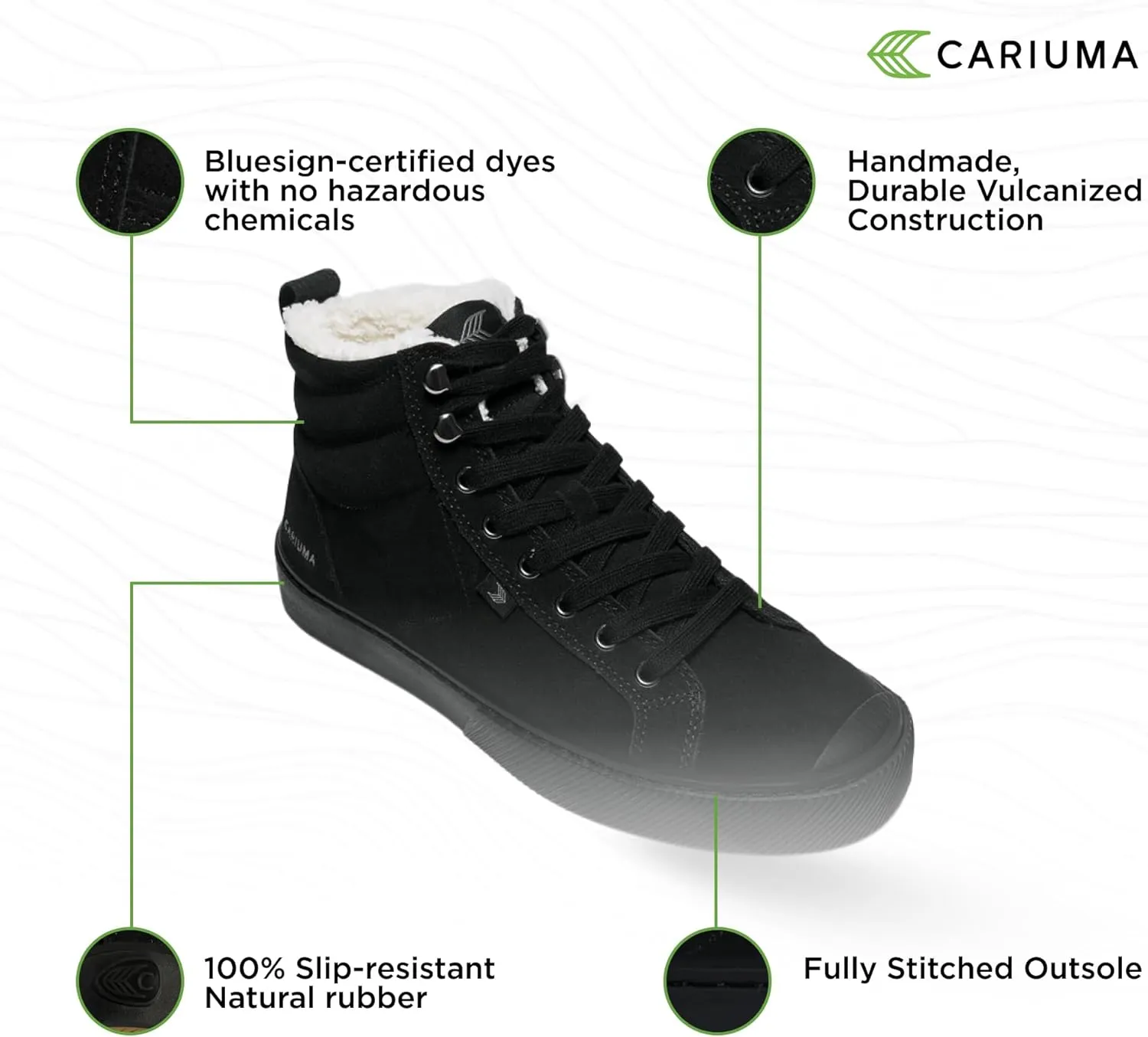 OCA Therma High Tops Suede Boots, Comfortable Shoes for Men, Lightweight & Sustainable, Versatile Casual Footwear with 100% Vegan Insoles, Rubber Soles