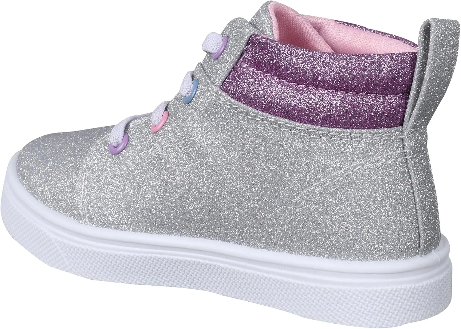 Oomphies Sam Girls Hi-Top Pull-On Sneakers – Canvas Upper, Elastic Laces, Cushioned Insole & Durable Rubber Sole