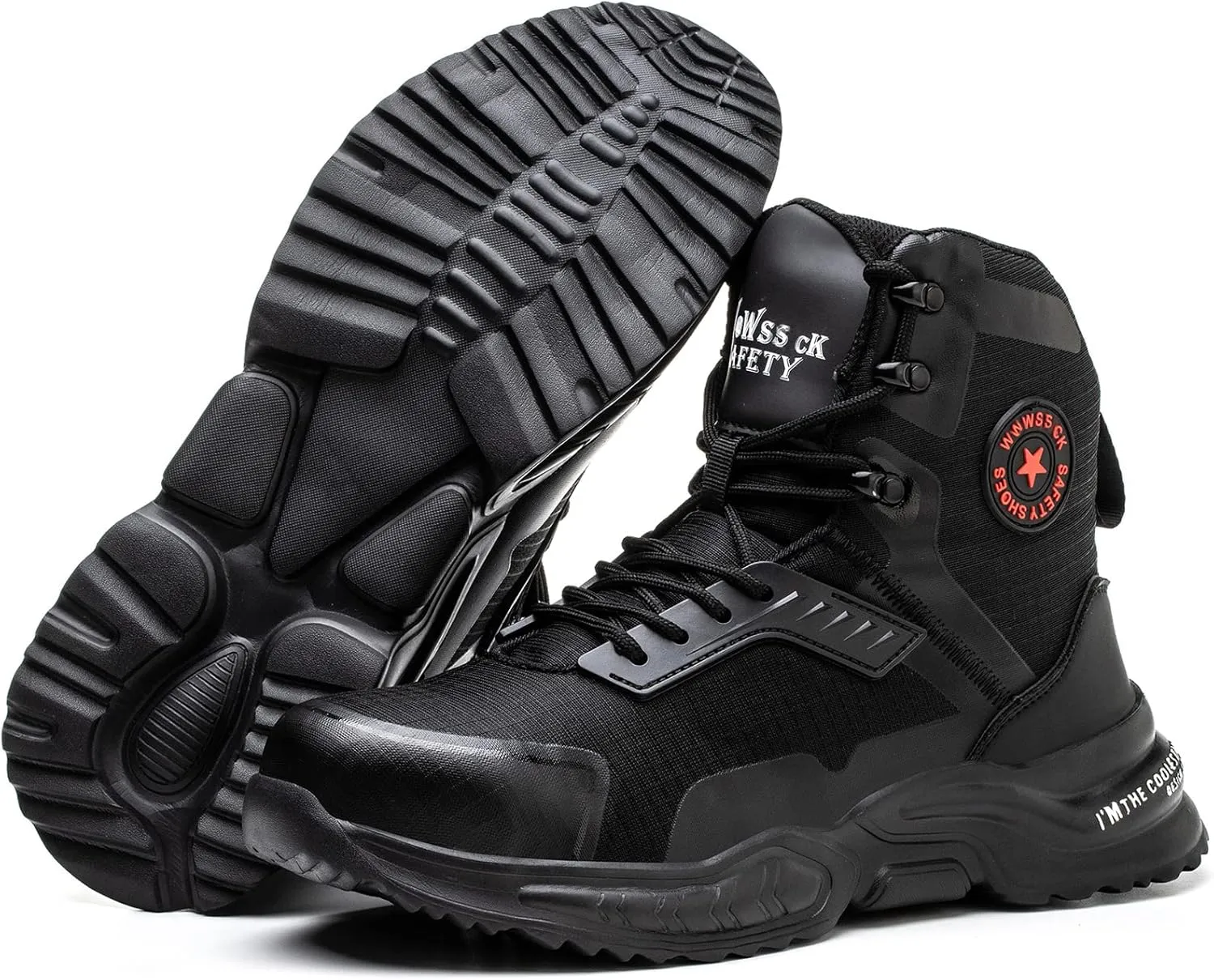 ORISTACO Boots Steel Toe Working Safety Fabric Lightweight Construction Sneakers