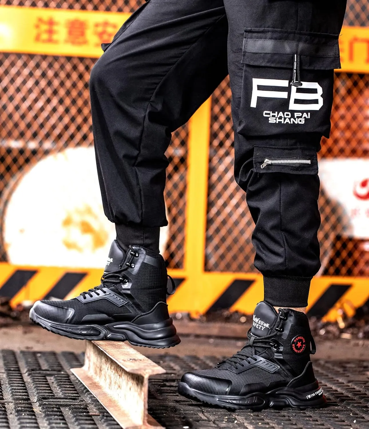 ORISTACO Boots Steel Toe Working Safety Fabric Lightweight Construction Sneakers