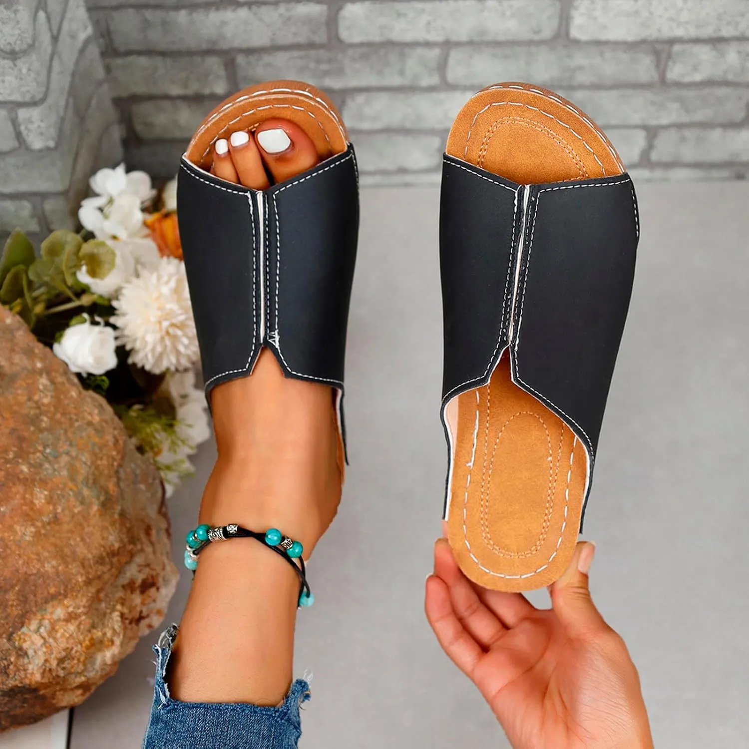 Orthopedic Sandals for Women Dressy Damping Sole Upgradation Stretch Lightweight Sandals Arch Support Walking Summer Sandals