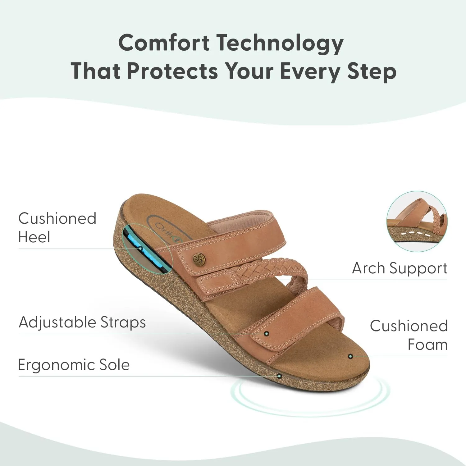 Orthopedic Women's Orthopedic Leather Carrie Sandals