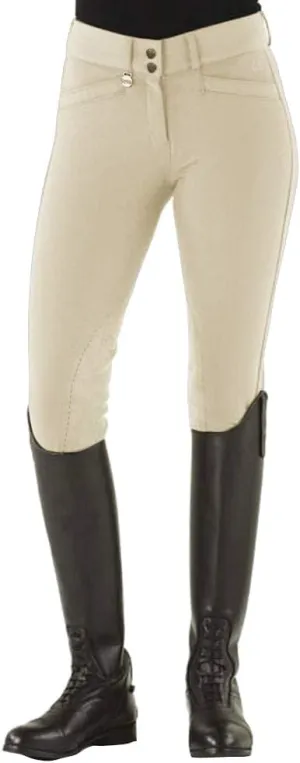 Ovation Women's Celebrity Slimming Knee Patch Dx Breeches Tan 28 R US