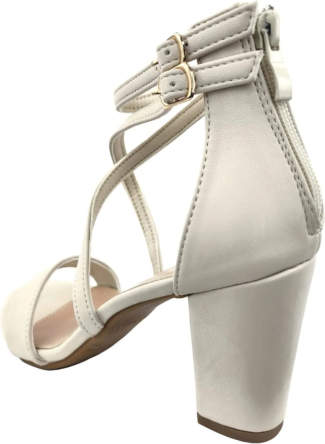 Over The Toe Cross Strap Block Heel Open Toe Dress Sandal