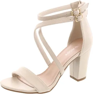 Over The Toe Cross Strap Block Heel Open Toe Dress Sandal