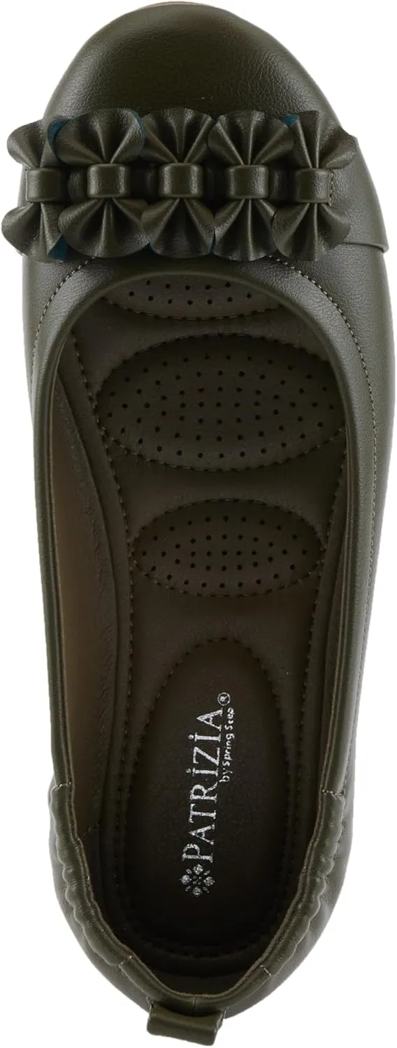 PATRIZIA Women's BALLAY Slip-On Ballet Flats with Delicate Bows, Scrunch Back, and Comfortable Fit