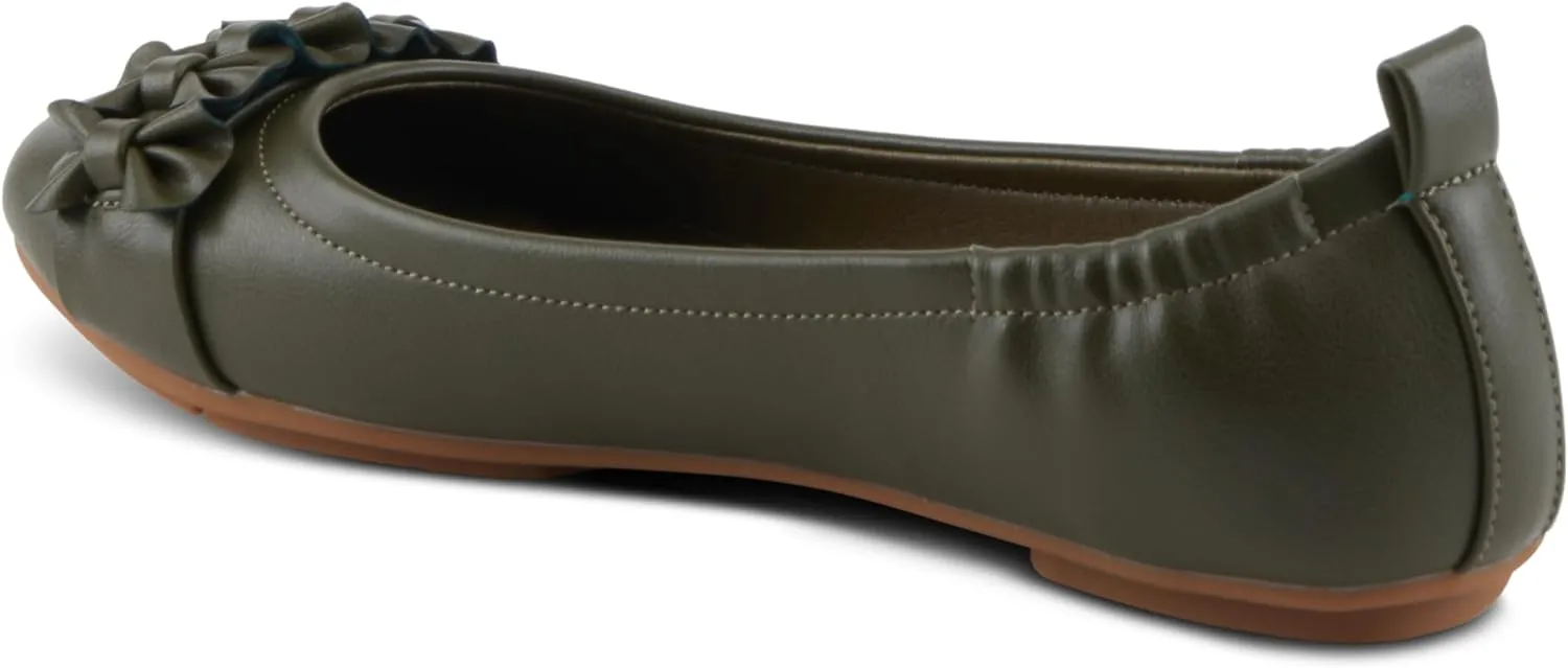 PATRIZIA Women's BALLAY Slip-On Ballet Flats with Delicate Bows, Scrunch Back, and Comfortable Fit