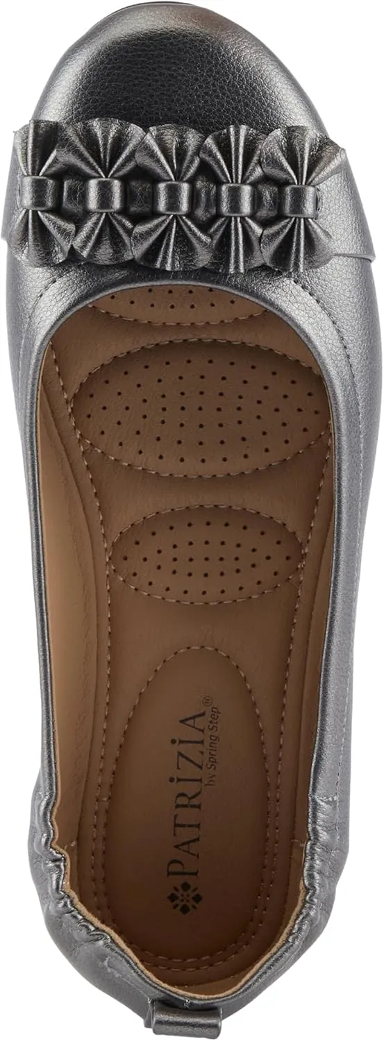 PATRIZIA Women's BALLAY Slip-On Ballet Flats with Delicate Bows, Scrunch Back, and Comfortable Fit