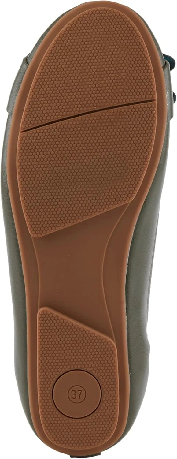 PATRIZIA Women's BALLAY Slip-On Ballet Flats with Delicate Bows, Scrunch Back, and Comfortable Fit