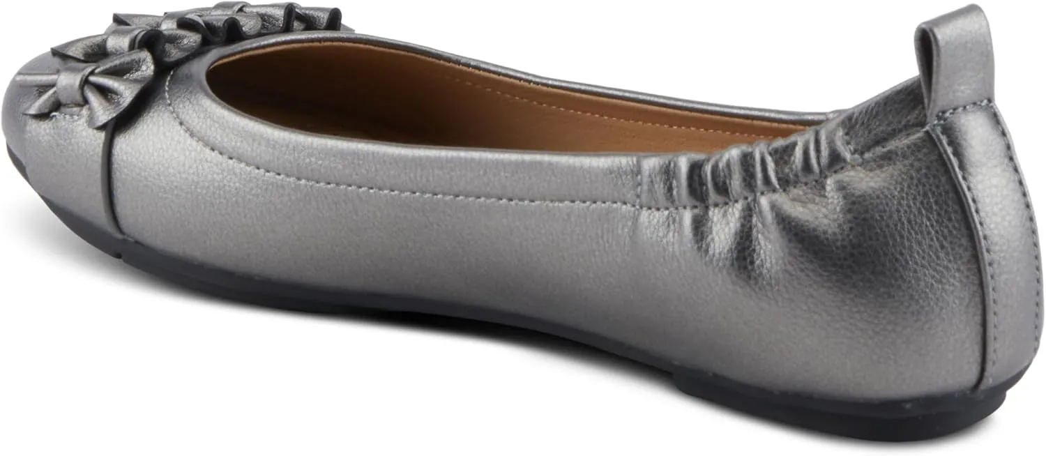 PATRIZIA Women's BALLAY Slip-On Ballet Flats with Delicate Bows, Scrunch Back, and Comfortable Fit