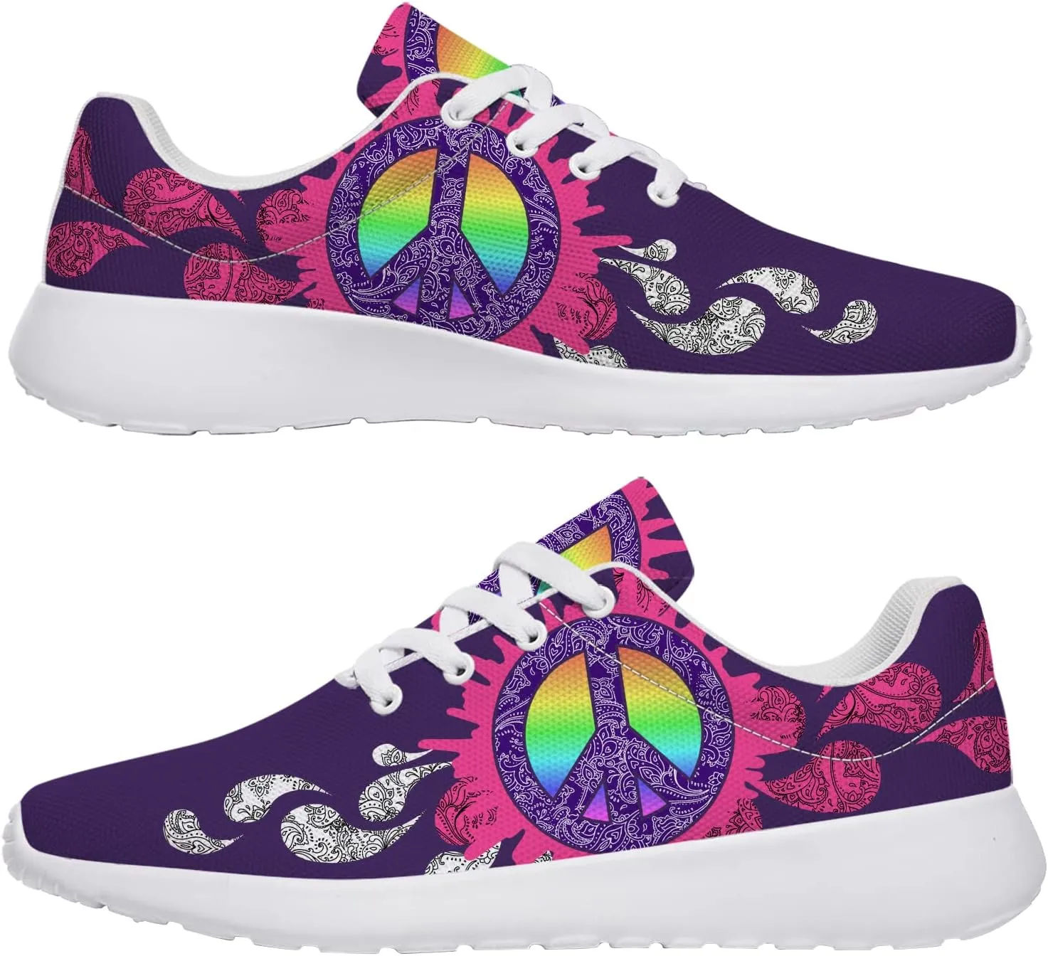 Peace and Love Shoes Womens Mens Road Running Shoes Athletic Tennis Walking Shoes Gifts for Her,Him