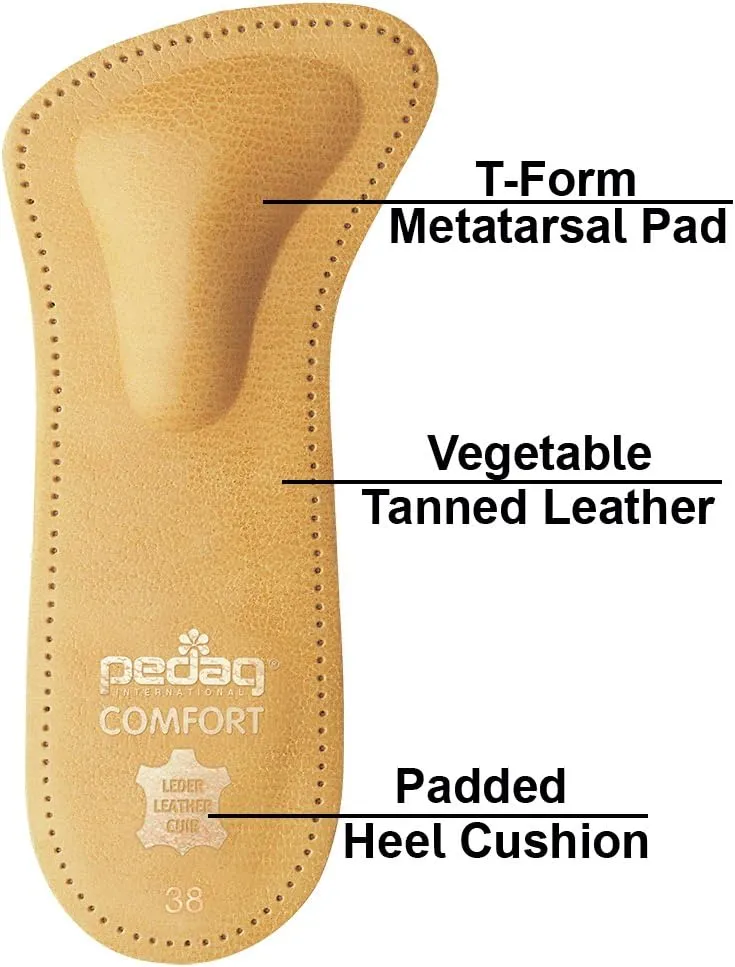 pedag Comfort Leather 3/4 Inserts for Tight Footwear, Handmade in Germany, Men and Women's High Heels, Pumps, and Dress Shoes Real Leather, US W 7 / EU 37
