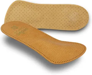 pedag Comfort Leather 3/4 Inserts for Whole Foot Support, Handmade in Germany, Men and Women's Dress Shoes, Flats, Ballet Flats, Sandals, Real Leather, Tan, 1 Pair, US W 6 / EU 36