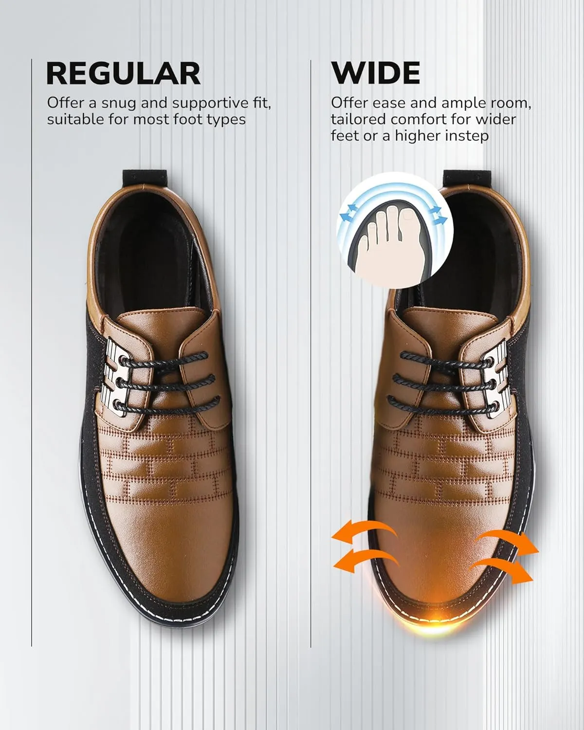 Recyphi Men’s Oxford Derby Orthopedic Leather Shoes Casual Dress Sneakers Formal Business Loafers Comfortable Walking Driving Shoes