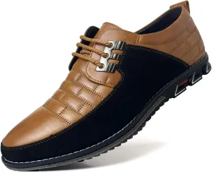 Recyphi Men’s Oxford Derby Orthopedic Leather Shoes Casual Dress Sneakers Formal Business Loafers Comfortable Walking Driving Shoes