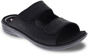 Revere Durban Men's Leather Sandals - Adjustable Two-Strap Design with Removable Comfort Footbed with Arch Support that allows Custom Orthotics