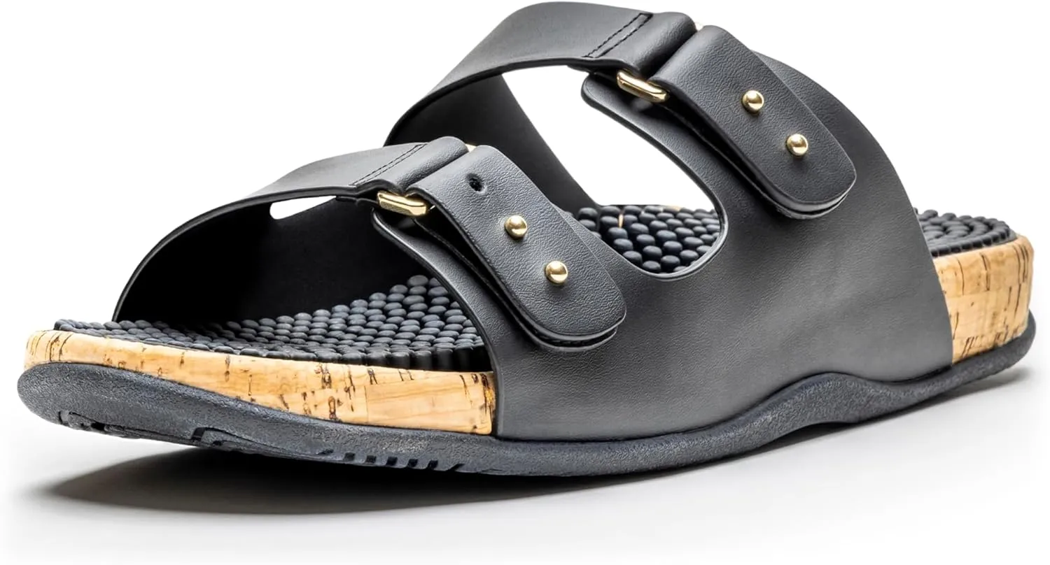 Revs Premium Reflexology & Acupressure Massage Sandals, Adjustable Strap, Cushion Comfort, Arch Support.