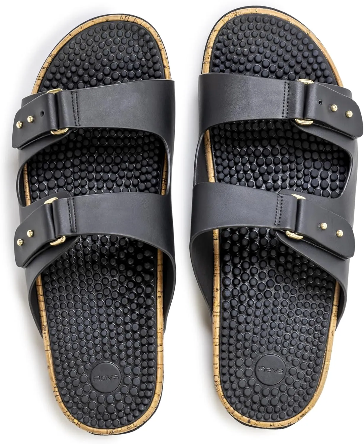 Revs Premium Reflexology & Acupressure Massage Sandals, Adjustable Strap, Cushion Comfort, Arch Support.