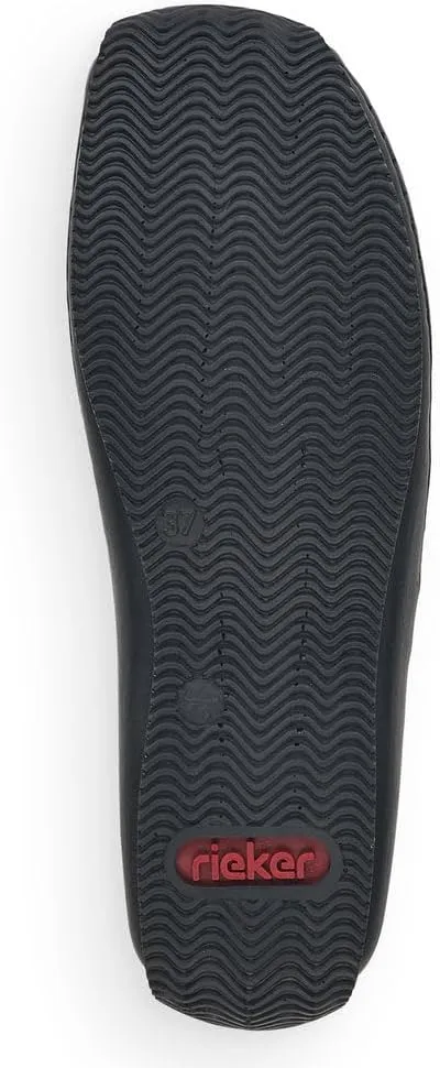Rieker L1759 Celia Leather Slip-On Women’s Shoes - Comfortable High-Coverage Loafers with Elegant Stitch Detailing, Anti-Stress and Flexible Everyday Support