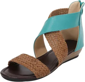 rismart Sandals for Women Open Toe Gladiator Criss Cross-Design Summer Sandals