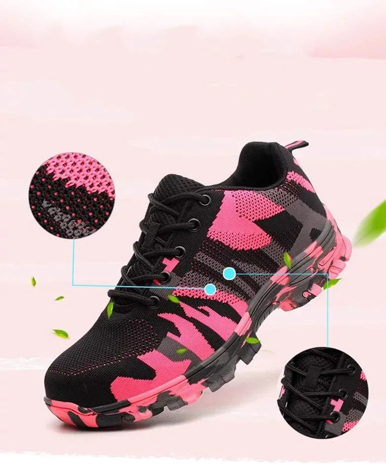 Rojeam Safety Shoes for Men Women Industrial Work Shoes Sneakers Trainers with Steel Toe Caps