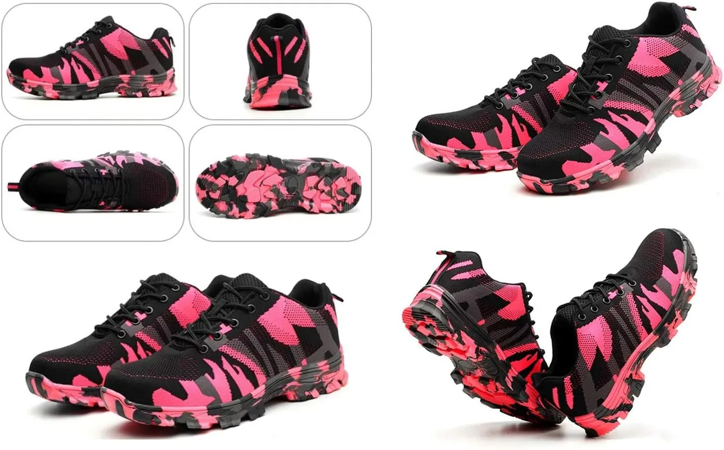 Rojeam Safety Shoes for Men Women Industrial Work Shoes Sneakers Trainers with Steel Toe Caps