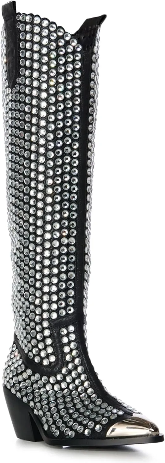 RUVIN-BLACK PERFORATED WESTERN BOOT
