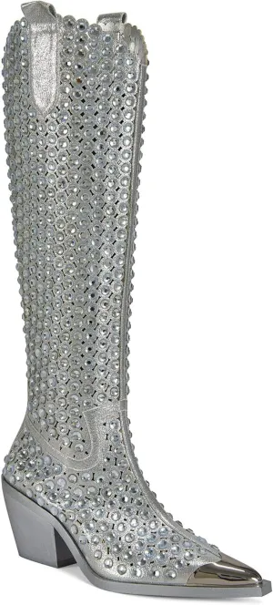 RUVIN-SILVER PERFORATED WESTERN BOOT