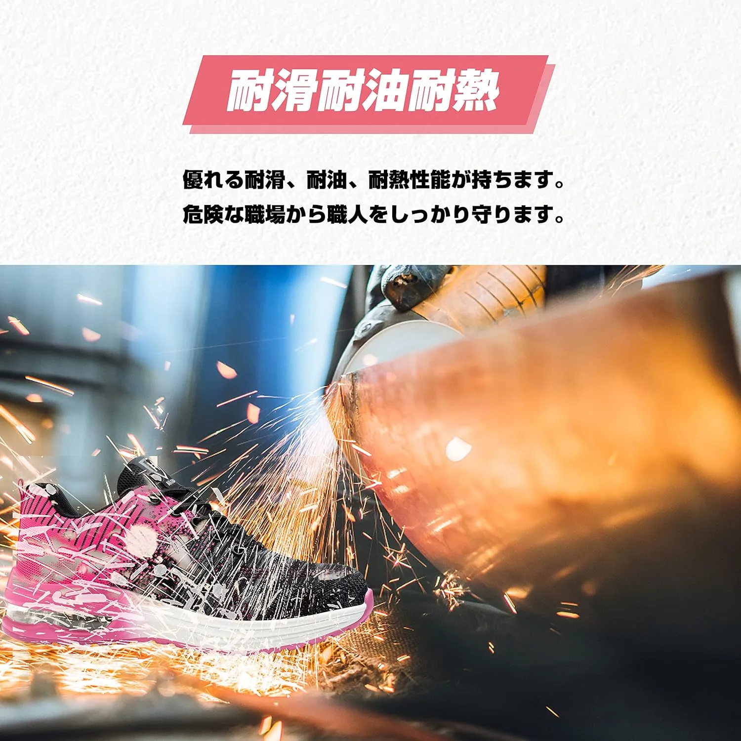 Safety Shoes Steel Toe Shoes for Men Women Breathable Safety Work Sneakers Lightweight Comfortable Proof Slip Resistant Fashion Sneakers Air Cushion Construction Industrial Shoes