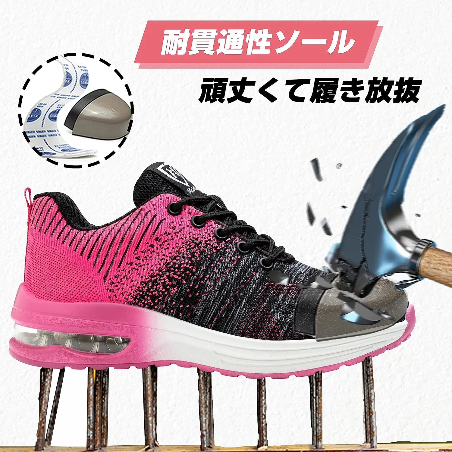 Safety Shoes Steel Toe Shoes for Men Women Breathable Safety Work Sneakers Lightweight Comfortable Proof Slip Resistant Fashion Sneakers Air Cushion Construction Industrial Shoes