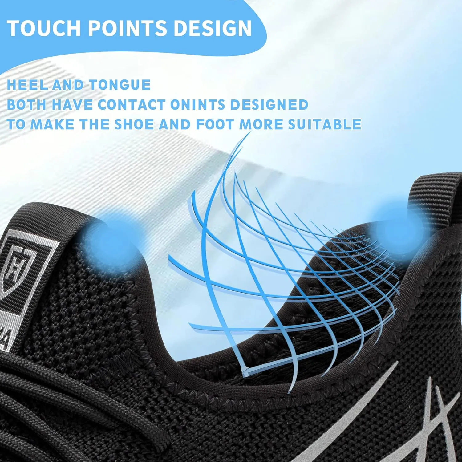 Safety Shoes Steel Toe Shoes for Men Women Breathable Safety Work Sneakers Lightweight Comfortable Proof Slip Resistant Fashion Sneakers Air Cushion Construction Industrial Shoes