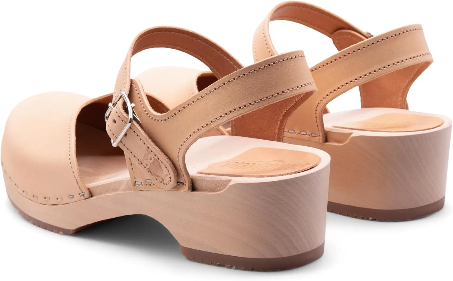 Sandgrens Handmade Swedish Wood Clogs for Women, Low Heel Sandals | Saragasso