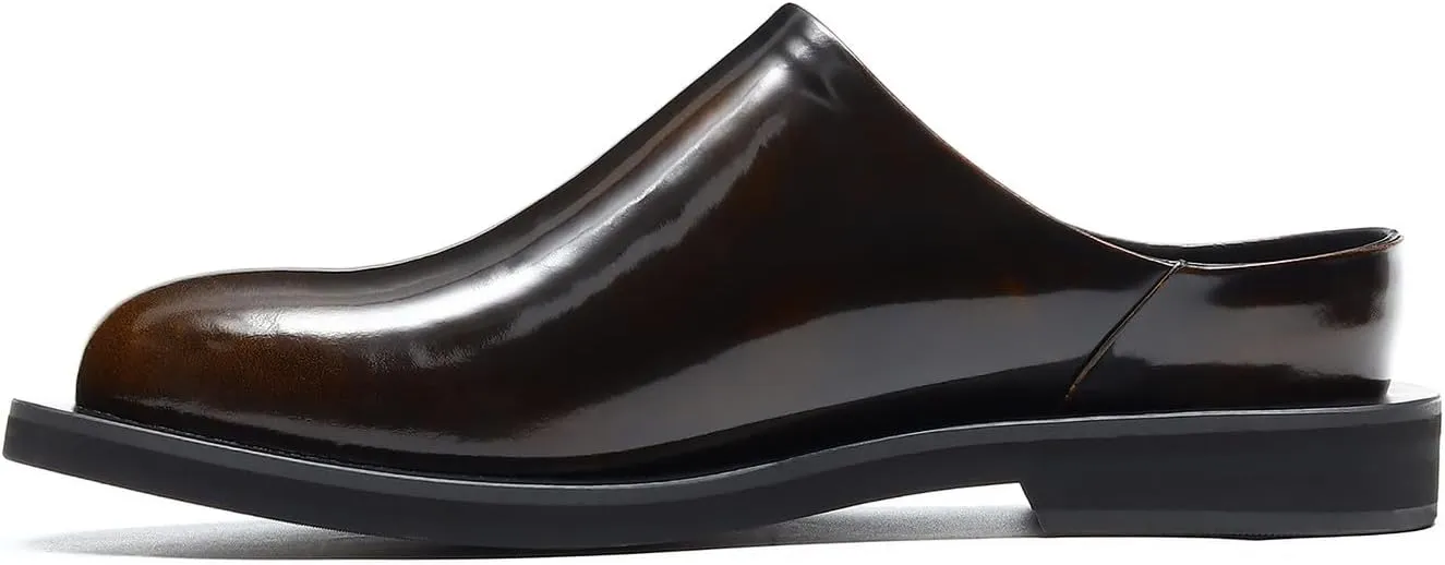 Santimon Men's Mules & Clogs Casual Dress Slippers Leather Walking Shoes Fashion Formal Slip On Loafers Summer Shoes for Men