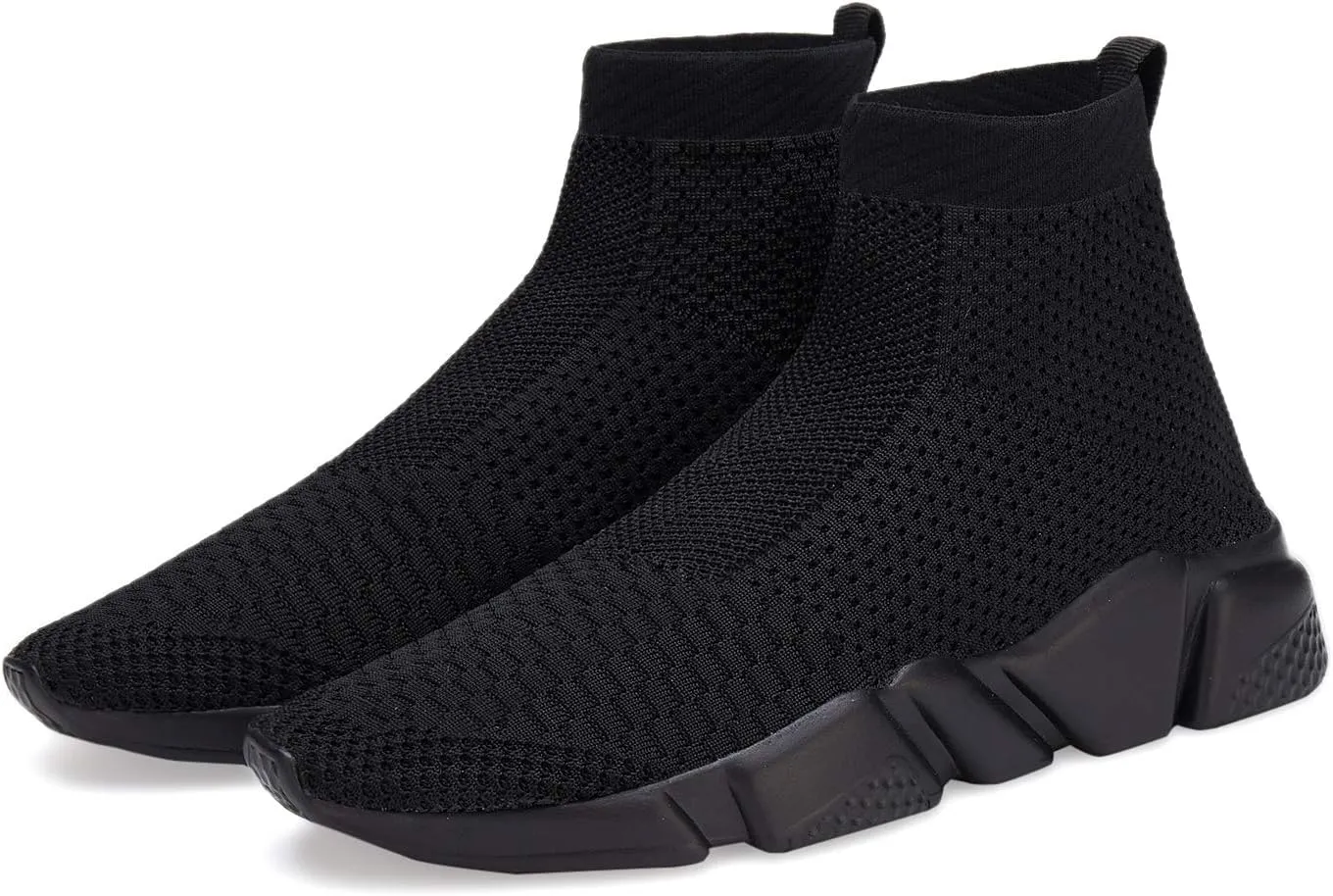 Santiro Walking Shoes for Men Lightweight High Top Sneakers Breathable Knit Athletic Running Shoes Fashion Gym Sports Shoes