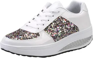 SBGMoSJ Womens Black Platform Fashion Sneakers Red and White Athletic Shoes Women's Womens Wide Width Shoes Dressy Casual Chunky Sneakers for Women Trendy Cute Comfy Fall Shoes Women