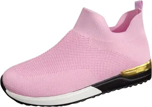 SBGMoSJ Women's Fashion Sneakers Lace-Up Woven Knit Upper Women's Wedge Fashion Sneakers Black Shoes Women Slip Ons Womens Fashion Sneakers Athletic Shoes Women Size 5.5