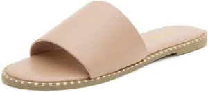 Shoe Land Women’s Flat Sandals 2025 – Comfortable Slide Sandals with Cushioned Footbed | Dressy Open Toe Summer Sandals for Beach, Travel & Everyday