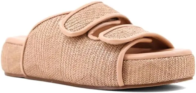 Shu Shop Womens Lillian Woven Platform Casual Sandals Casual Low Heel 1-2" - Beige