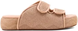 Shu Shop Womens Lillian Woven Platform Casual Sandals Casual Low Heel 1-2" - Beige